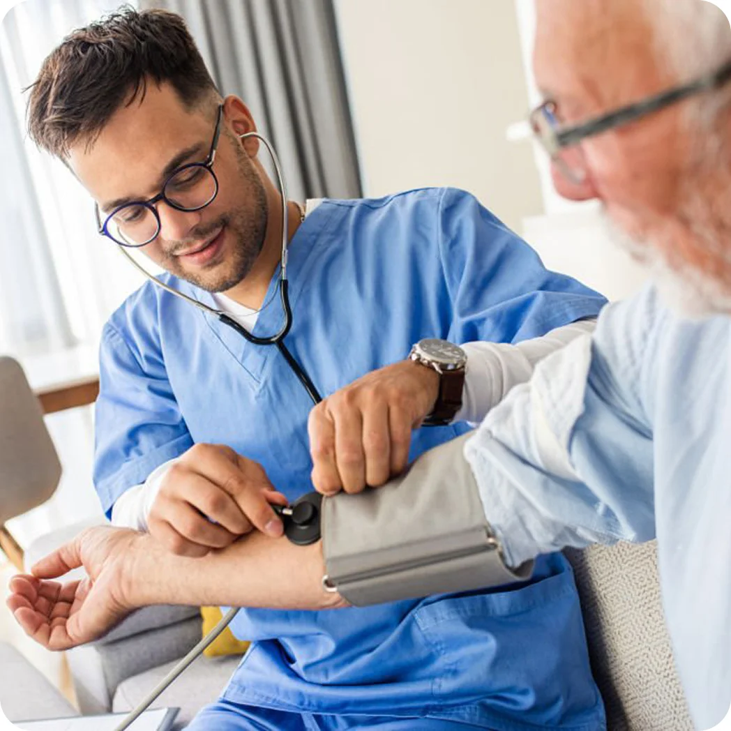 Healthcare professional providing care